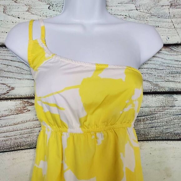 Roxy Women’s Yellow White Floral One Shoulder Dress Size M - Picture 2 of 7